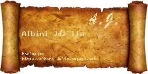 Albini Júlia névjegykártya